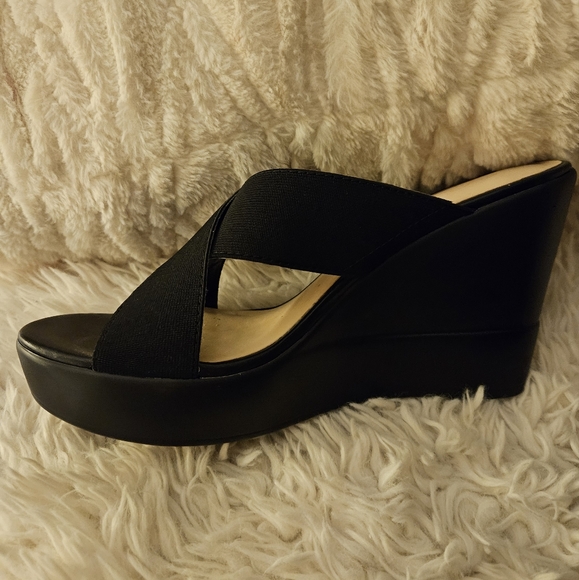 DUNION 4" Inch Wedged Sexy Black Heels in Box - Picture 2 of 7